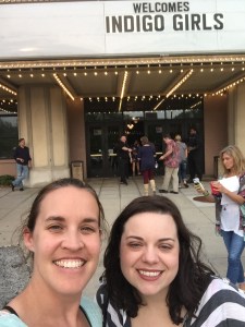 two women before Indigo Girls concert