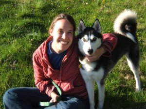 woman with husky
