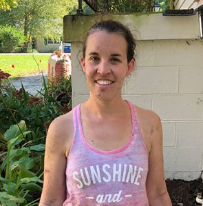 woman dirty from gardening